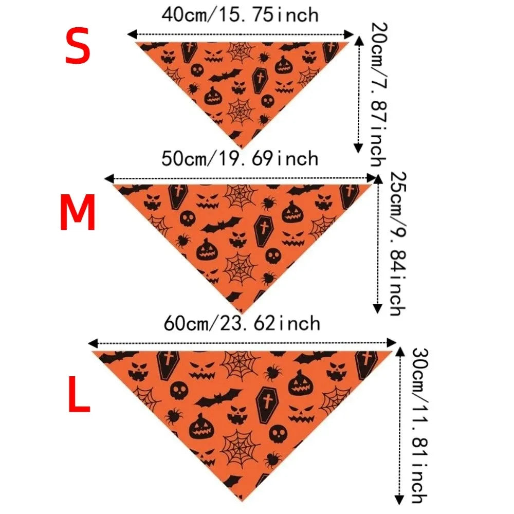 Halloween Pet Bandana - Ghost & Pumpkin Prints
