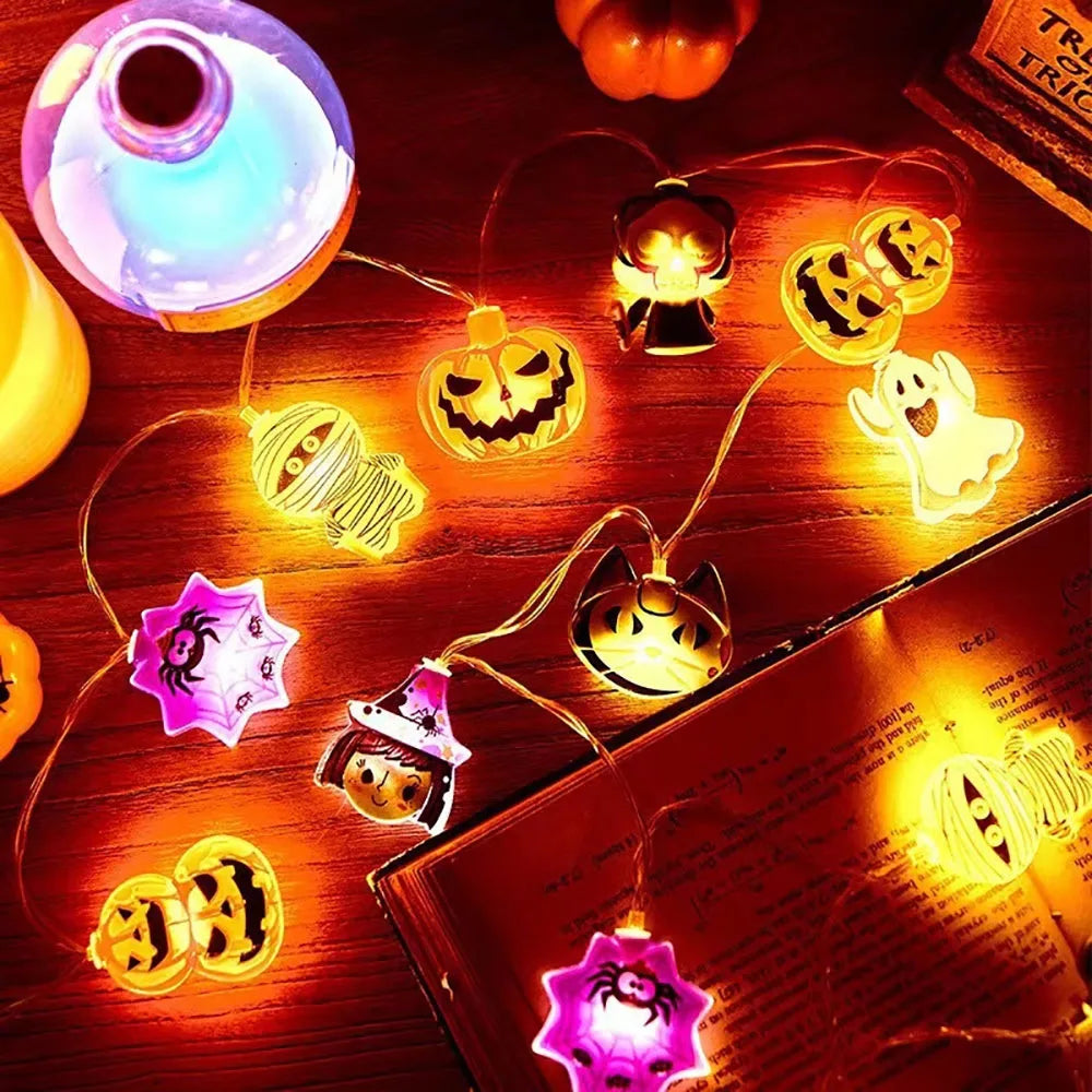 Halloween LED String Lights - Pumpkin, Ghosts, and Spooky Characters