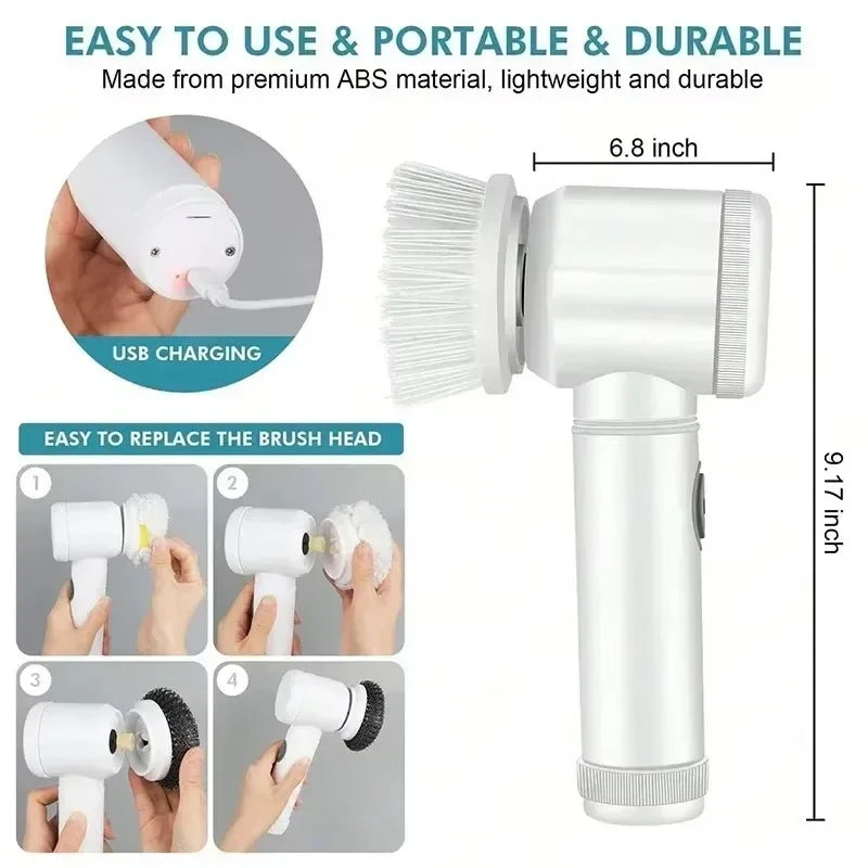 5-in-1 Cordless Electric Spin Scrubber