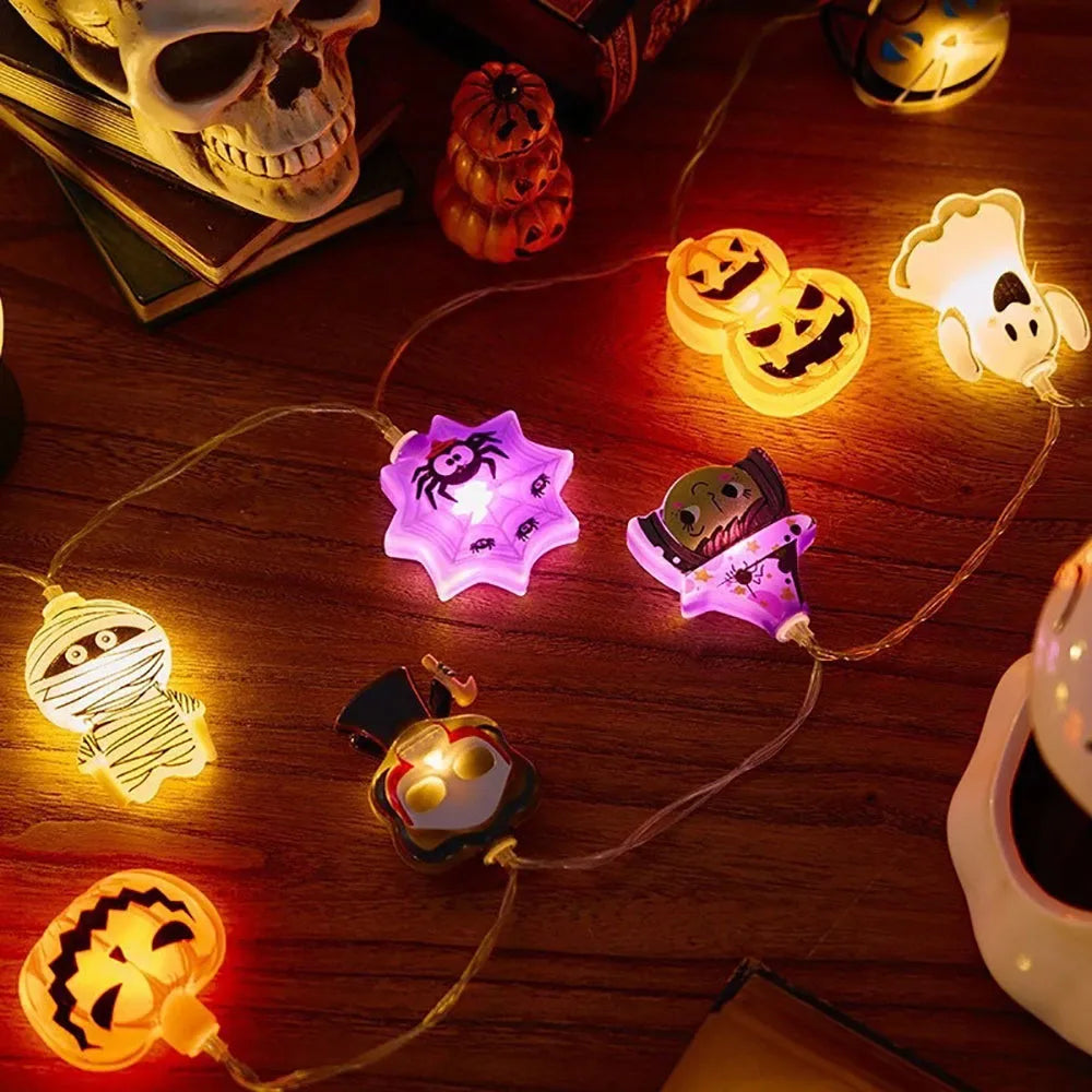 Halloween LED String Lights - Pumpkin, Ghosts, and Spooky Characters