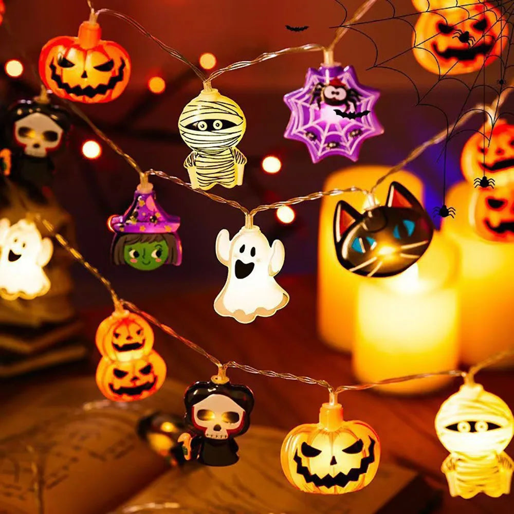 Halloween LED String Lights - Pumpkin, Ghosts, and Spooky Characters